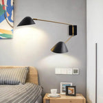 Applique Murale Design Led Noire Élégante Et Moderne Chambre