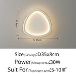 Applique Murale Design Minimaliste Industriel Lumineux. B Blanc D35X8Cm 30W / 3 Couleurs Sans