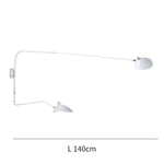 Applique Murale Design Rétro Élégante Articulée Blanc - 140Cm 2 Lampes Chambre