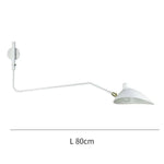 Applique Murale Design Rétro Élégante Articulée Blanc - 80Cm 1 Lampe Chambre