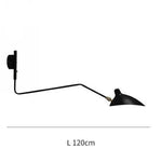 Applique Murale Design Rétro Élégante Articulée Noir - 120Cm 1 Lampe Chambre