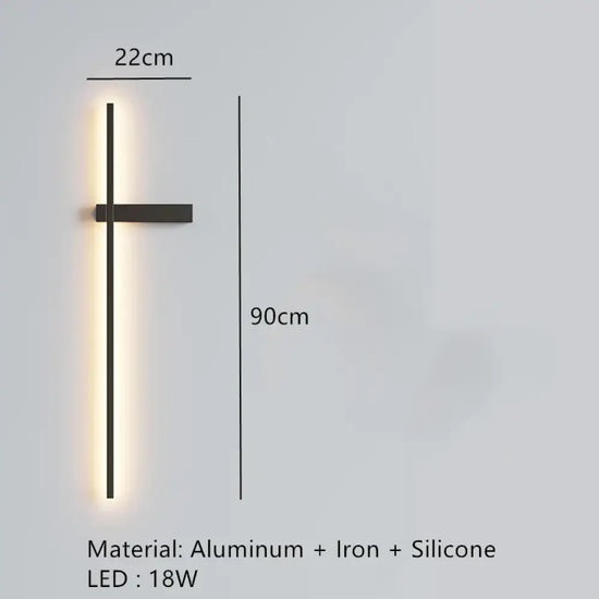 Applique Murale Élégante Design Contemporain Minimaliste A-90Cm-R / Lumière Blanche Chambre