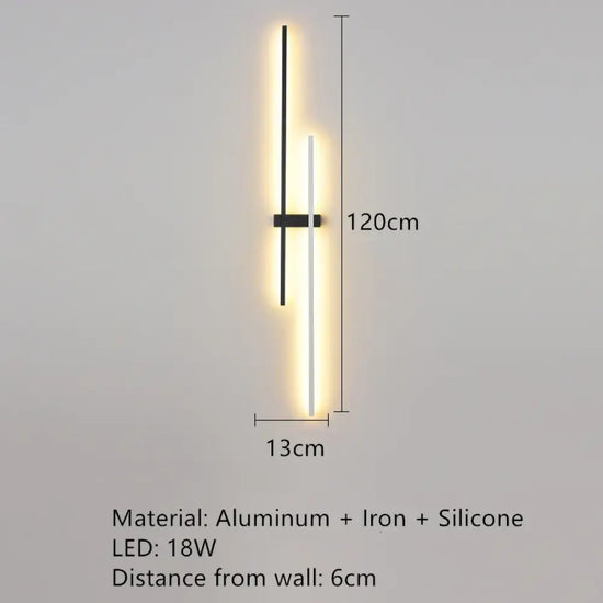 Applique Murale Élégante Design Contemporain Minimaliste B-120Cm-Blanc / Intensité Variable Chambre