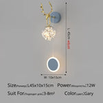 Applique Murale Élégante Design Nordique Luminaire Étoilé A Gris L45X10Cm 12W / Blanc Froid