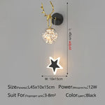 Applique Murale Élégante Design Nordique Luminaire Étoilé B Noir L45X10Cm 12W / Luminosité