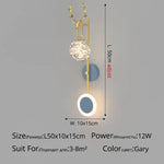 Applique Murale Élégante Design Nordique Luminaire Étoilé C Gris L50X10Cm 12W / Luminosité