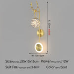 Applique Murale Élégante Design Nordique Luminaire Étoilé C Or L50X10Cm 12W / Luminosité