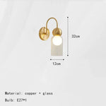 Applique Murale Élégante Designer Laiton Verre Verre A-Gold-Clear / Lumière Chaude Chambre