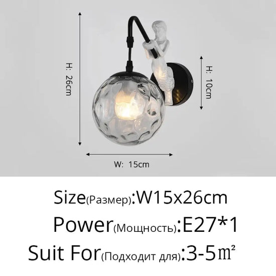 Applique Murale Élégante Vintage Dorée Lumineuse. Chambre