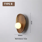 Applique Murale En Bois Vintage Abat-Jour Moderne Type B / Blanc Chaud (2700-3500K) Applique Chambre