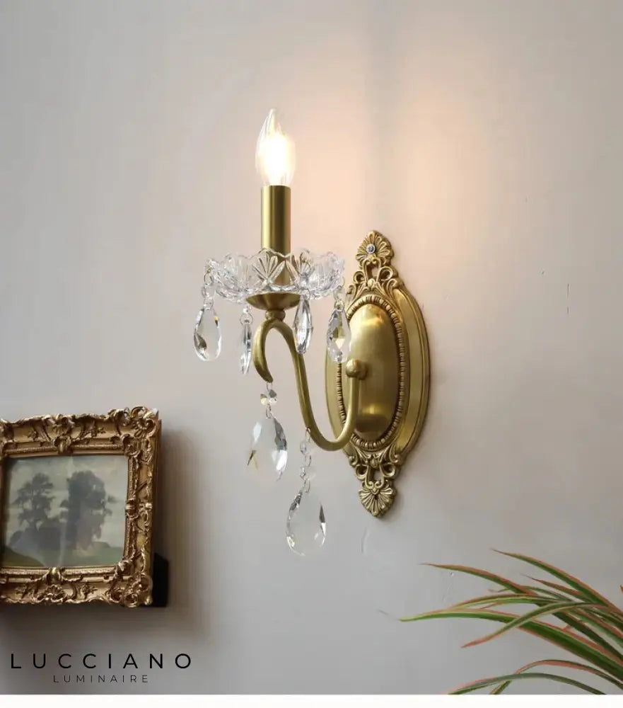 Applique Murale En Cristal Lumineux Vintage. Chambre