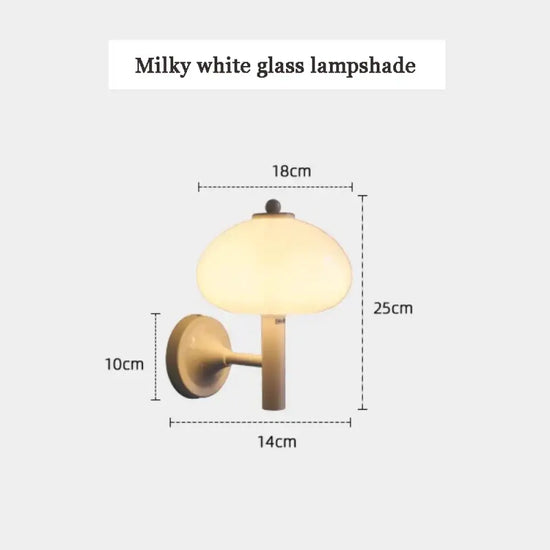 Applique Murale En Verre Blanc Scandinave Minimaliste. Blanc Laiteux / Prise Britannique 3