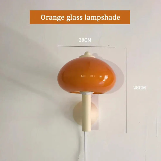 Applique Murale En Verre Blanc Scandinave Minimaliste. Orange / Pas De Câble Prise 3 Températures
