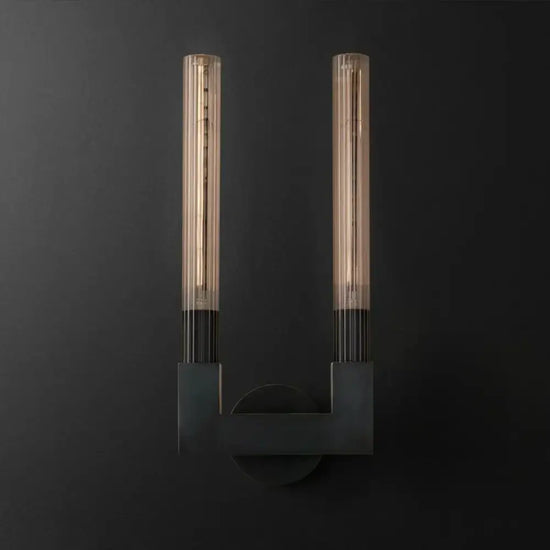 Applique Murale En Verre: Design Minimaliste Contemporain 2 Têtes - Noir Chambre