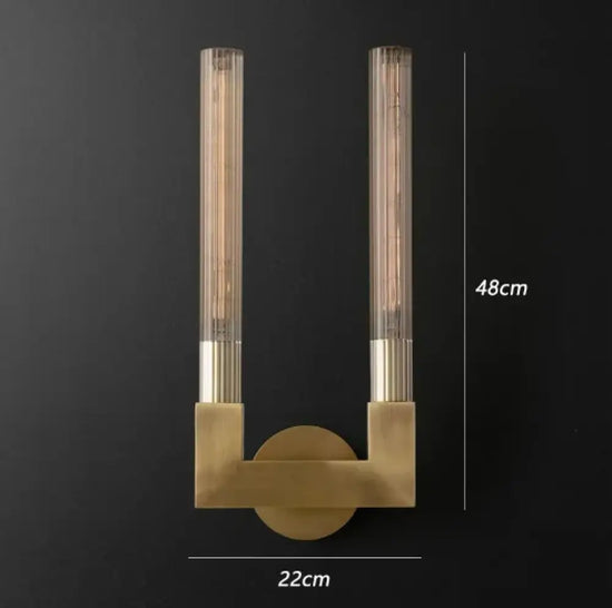 Applique Murale En Verre: Design Minimaliste Contemporain 2 Têtes - Or Chambre