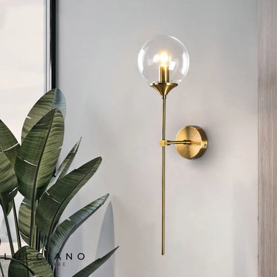 Applique murale grise en verre en forme de boule