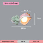 Applique Murale Enfant Design Lumineux Led Fleur À Grande Bouche / 3 Température De Couleur Chambre