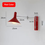 Applique Murale Extensible Luminaire Design Lecture. Couleur Rouge / Câble De Prise Au 3