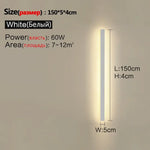 Applique Murale Extérieure Led Design Robuste Lumineux. Blanc L150Cm / Froid (6000K) Chambre