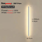 Applique Murale Extérieure Led Design Robuste Lumineux. Blanc L200Cm / Froid (6000K) Chambre