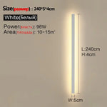 Applique Murale Extérieure Led Design Robuste Lumineux. Blanc L240Cm / Chaud (3000K) Chambre