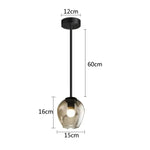 Applique Murale Fer Forgé Lumineux Design Contemporain Lampe À Suspension 1 Tête / Verre