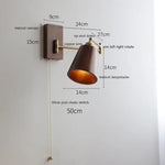 Applique Murale Led Bois Brut Design Scandinave Élégant Interrupteur À Chaîne 1 Chambre