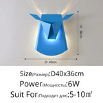 Applique Murale Led Bois Élégant Déco Scandinave Bleu A D40X36Cm / Blanc Froid (5 500-7 000
