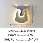 Applique Murale Led Bois Élégant Déco Scandinave Gris A D40X36Cm / Blanc Froid (5 500-7 000