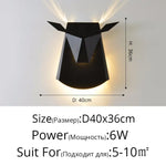 Applique Murale Led Bois Élégant Déco Scandinave Noir A D40X36Cm / Blanc Froid (5 500-7 000