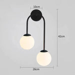 Applique Murale Led Boule Élégante Design. Noir-Droite / Blanc Chaud (2700-3500K) Chambre