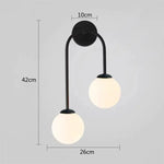 Applique Murale Led Boule Élégante Design. Noir-Gauche / Blanc Chaud (2700-3500K) Chambre