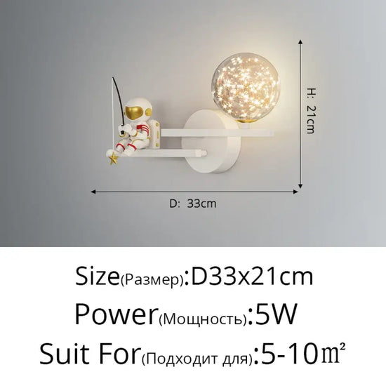 Applique Murale Led Cosmique Design Minimaliste A Blanc D33X21Cm 5W / 3 Couleurs Sans