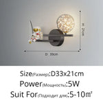 Applique Murale Led Cosmique Design Minimaliste A Noir D33X21Cm 5W / 3 Couleurs Sans Télécommande