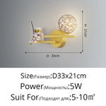 Applique Murale Led Cosmique Design Minimaliste A Or D33X21Cm 5W / 3 Couleurs Sans Télécommande