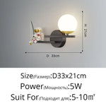 Applique Murale Led Cosmique Design Minimaliste B Noir D33X21Cm 5W / 3 Couleurs Sans Télécommande