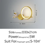 Applique Murale Led Cosmique Design Minimaliste D Or D33X21Cm 5W / 3 Couleurs Sans Télécommande