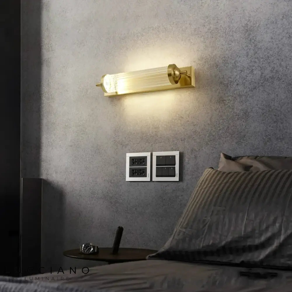 Applique Murale Led Cristal Doré Élégant. Chambre