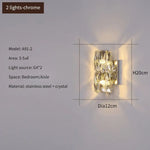 Applique Murale Led Cristal Élégant Design Luxueux. 2 Argent Clair / 3 Couleurs Modifiables Chambre