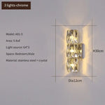 Applique Murale Led Cristal Élégant Design Luxueux. 3 Argent Clair / Couleurs Modifiables Chambre