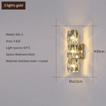 Applique Murale Led Cristal Élégant Design Luxueux. 3 Or Clair / Couleurs Modifiables Chambre