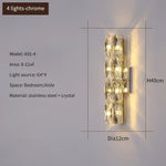 Applique Murale Led Cristal Élégant Design Luxueux. 4 Argent Clair / 3 Couleurs Modifiables Chambre