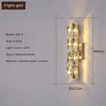 Applique Murale Led Cristal Élégant Design Luxueux. 4 Or Clair / 3 Couleurs Modifiables Chambre