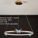 Applique Murale Led Cristal Papillon Élégant Design. C-30Cm / 3 Modifiables Chambre