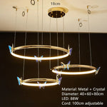 Applique Murale Led Cristal Papillon Élégant Design. C-40 60 80 Cm / 3 Modifiables Chambre