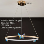 Applique Murale Led Cristal Papillon Élégant Design. C-40Cm / 3 Modifiables Chambre