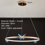 Applique Murale Led Cristal Papillon Élégant Design. C-50Cm / 3 Modifiables Chambre