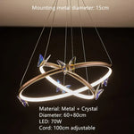 Applique Murale Led Cristal Papillon Élégant Design. C-60 80 Cm / 3 Modifiables Chambre