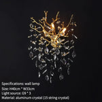 Applique Murale Led Cristalline Élégante Minimaliste Grands 3 Lumières / Lumière Chaude 3000K