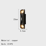 Applique Murale Led Cuivre Design Épuré Contemporain Noir / Lumière Blanche 5000K Chambre